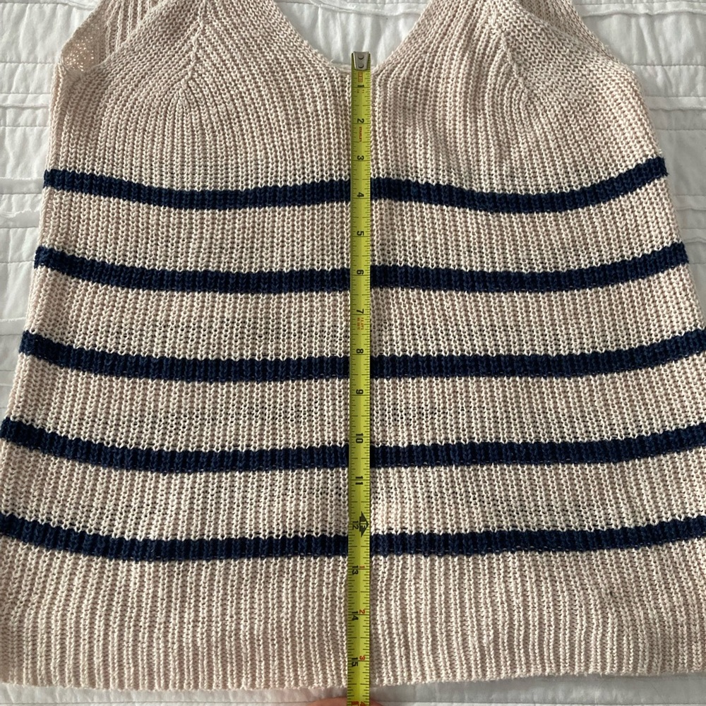 Faherty Women's Striped Tank Top in Navy and Cream